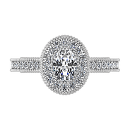 Halo Oval Diamond Engagement Ring Hannah 14K White Gold