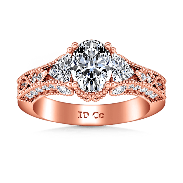 Pave Diamond Engagement Ring Heritage 14K Rose Gold