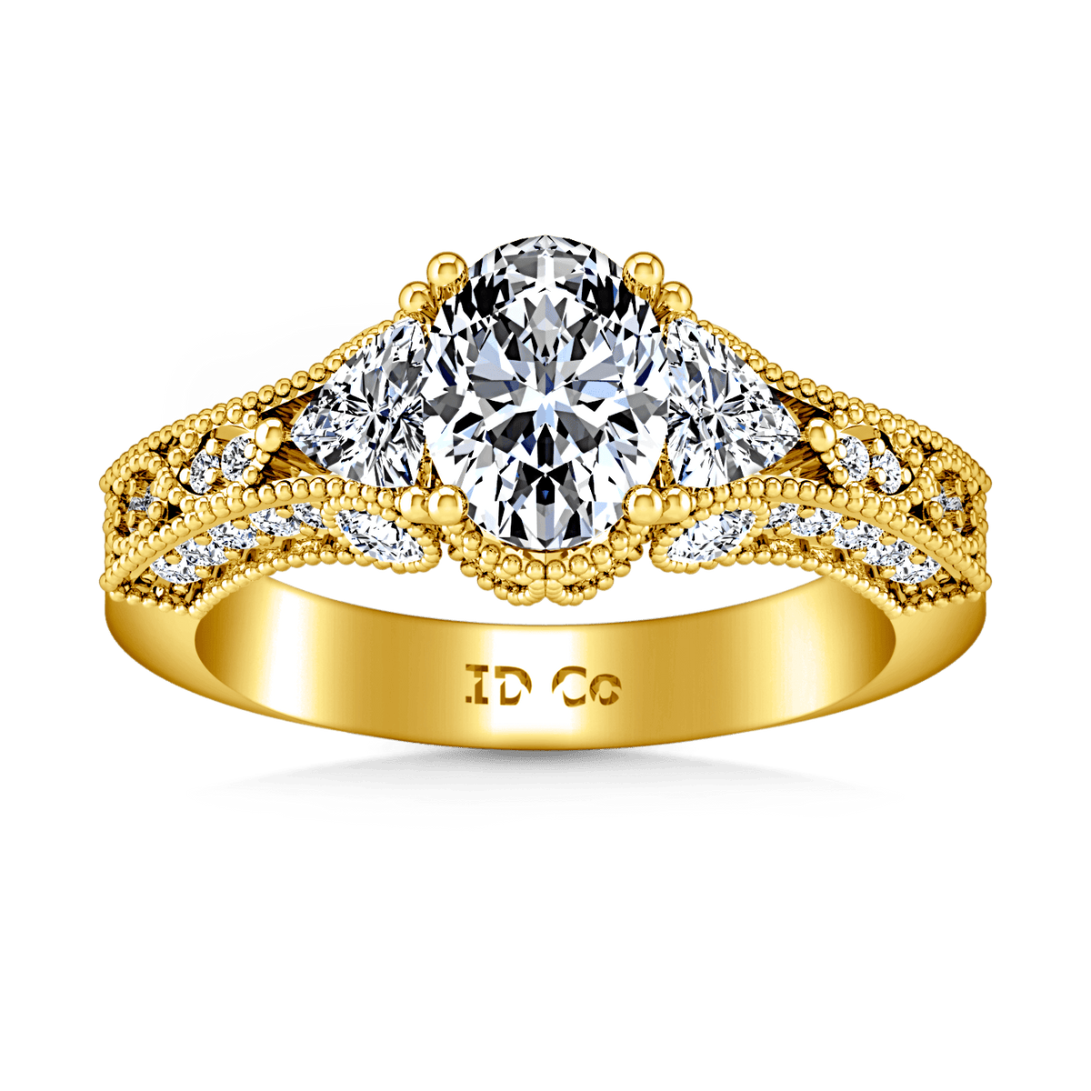 Pave Diamond EngagementRing Heritage 14K Yellow Gold