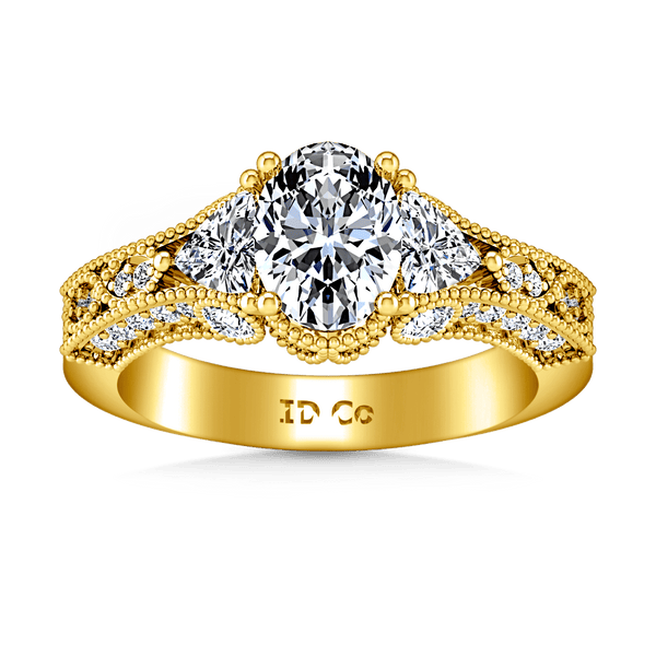 Pave Diamond EngagementRing Heritage 14K Yellow Gold