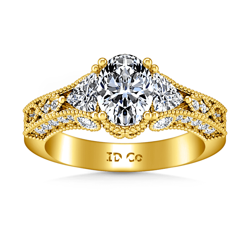 Pave Diamond EngagementRing Heritage 14K Yellow Gold