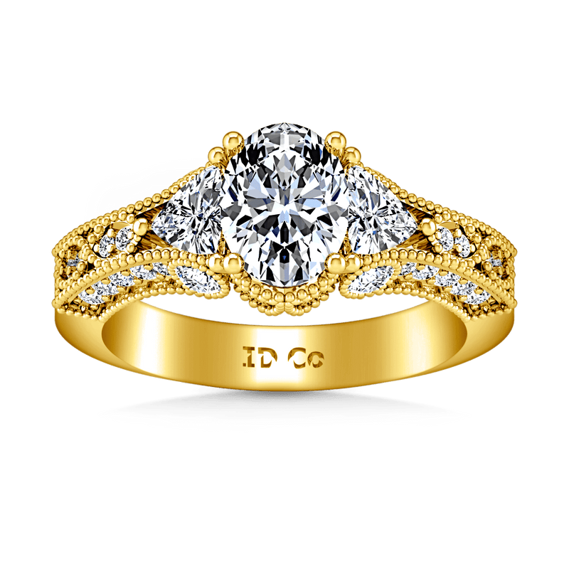 Pave Diamond EngagementRing Heritage 14K Yellow Gold