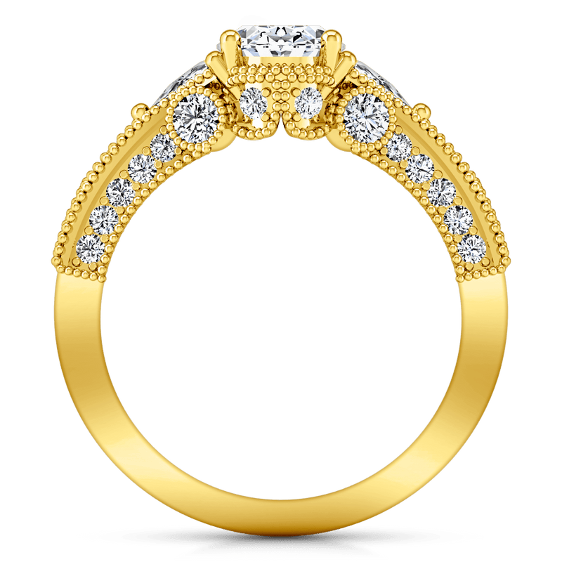 Pave Diamond EngagementRing Heritage 14K Yellow Gold