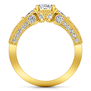 Pave Diamond EngagementRing Heritage 14K Yellow Gold