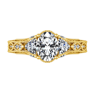 Pave Diamond EngagementRing Heritage 14K Yellow Gold