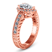 Halo Diamond  Engagement Ring Candence  14K Rose Gold