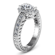 Halo Pear Diamond Engagement Ring Candence 14K White Gold