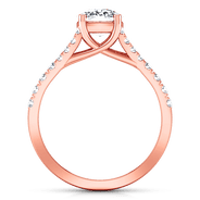 Pave Diamond Cushion Cut Engagement Ring Riverton 14K Rose Gold