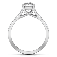Pave Cushion Cut Diamond Engagement Ring Riverton 14K White Gold