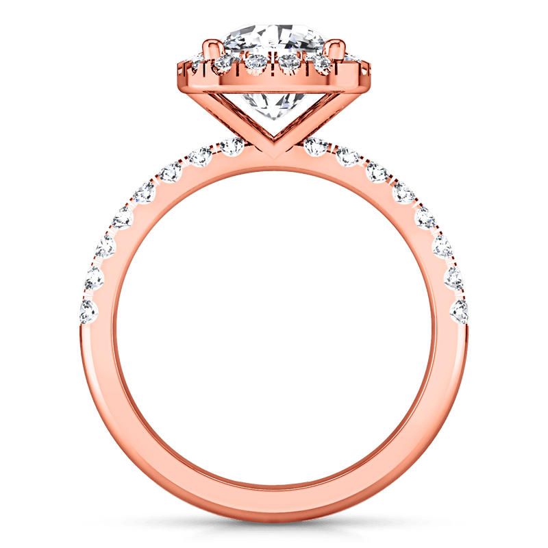 Halo Diamond Cushion Cut Engagement Ring Jessica 14K Rose Gold
