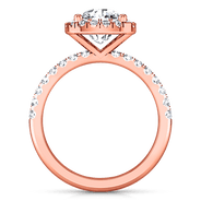 Halo Diamond Cushion Cut Engagement Ring Jessica 14K Rose Gold