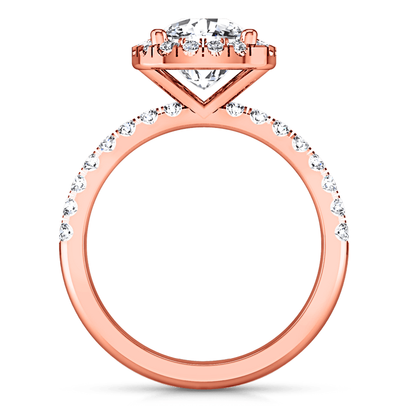 Halo Diamond Cushion Cut Engagement Ring Jessica 14K Rose Gold