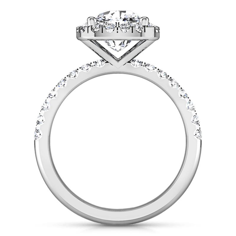 Halo Cushion Cut Diamond Engagement Ring Jessica 14K White Gold