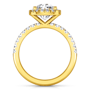 Halo Diamond Cushion Cut Engagement Ring Jessica 14K Yellow Gold