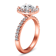 Halo Diamond Cushion Cut Engagement Ring Jessica 14K Rose Gold