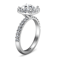 Halo Cushion Cut Diamond Engagement Ring Jessica 14K White Gold