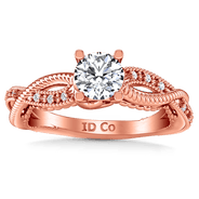 Pave Diamond Engagement Ring Maeve 14K Rose Gold