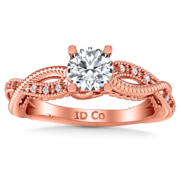 Pave Diamond Engagement Ring Maeve 14K Rose Gold