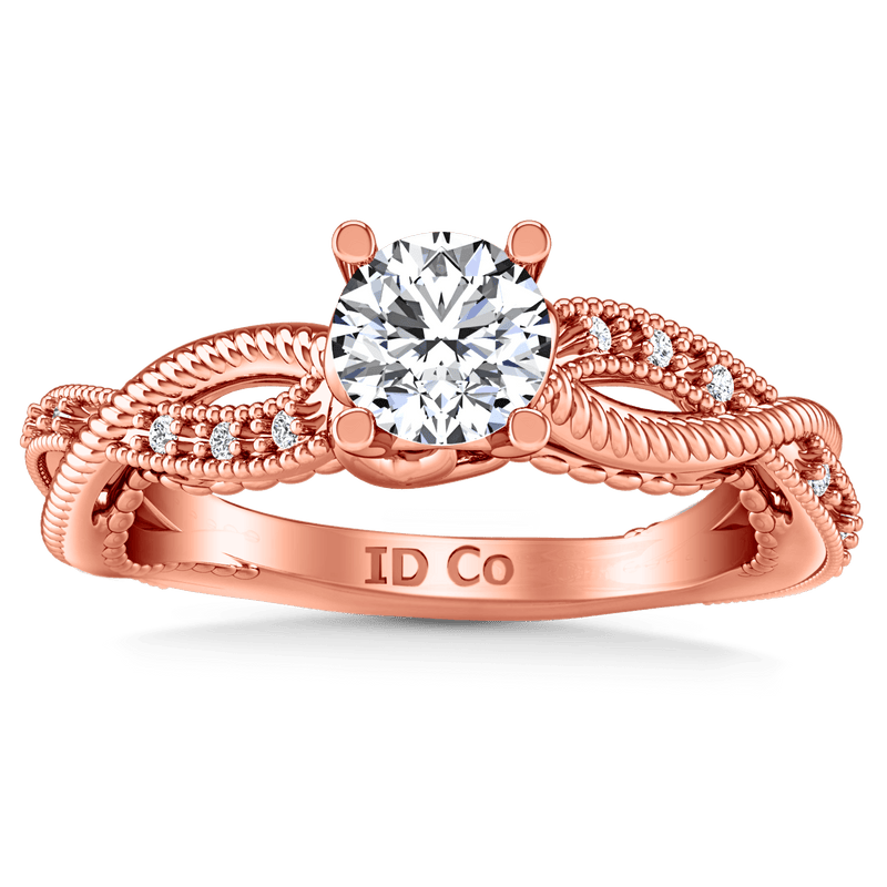 Pave Diamond Engagement Ring Maeve 14K Rose Gold