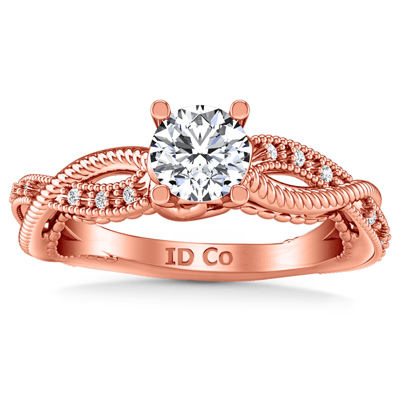 Pave Diamond Engagement Ring Maeve 14K Rose Gold