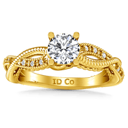 Pave Diamond EngagementRing Maeve 14K Yellow Gold