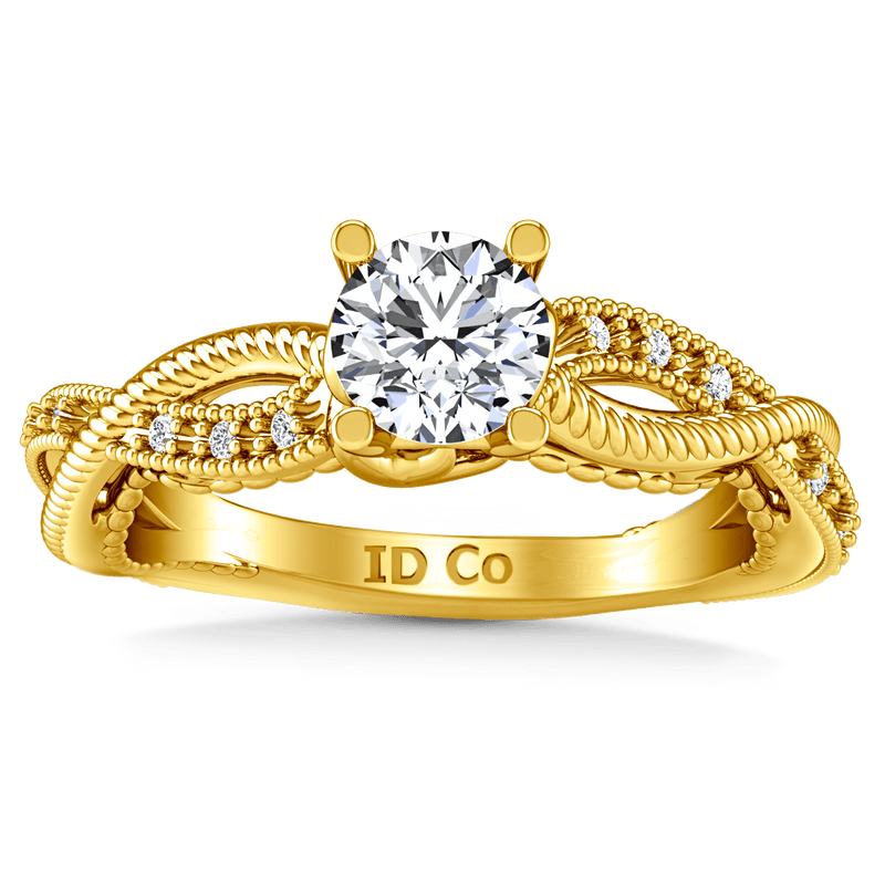 Pave Diamond EngagementRing Maeve 14K Yellow Gold
