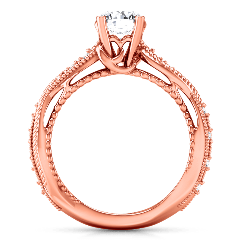 Pave Diamond Engagement Ring Maeve 14K Rose Gold