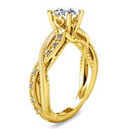 Pave Diamond EngagementRing Maeve 14K Yellow Gold