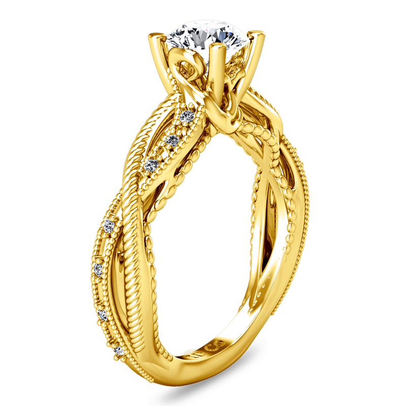 Pave Diamond EngagementRing Maeve 14K Yellow Gold