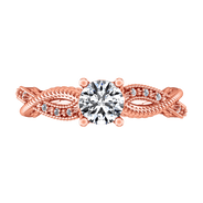Pave Diamond Engagement Ring Maeve 14K Rose Gold