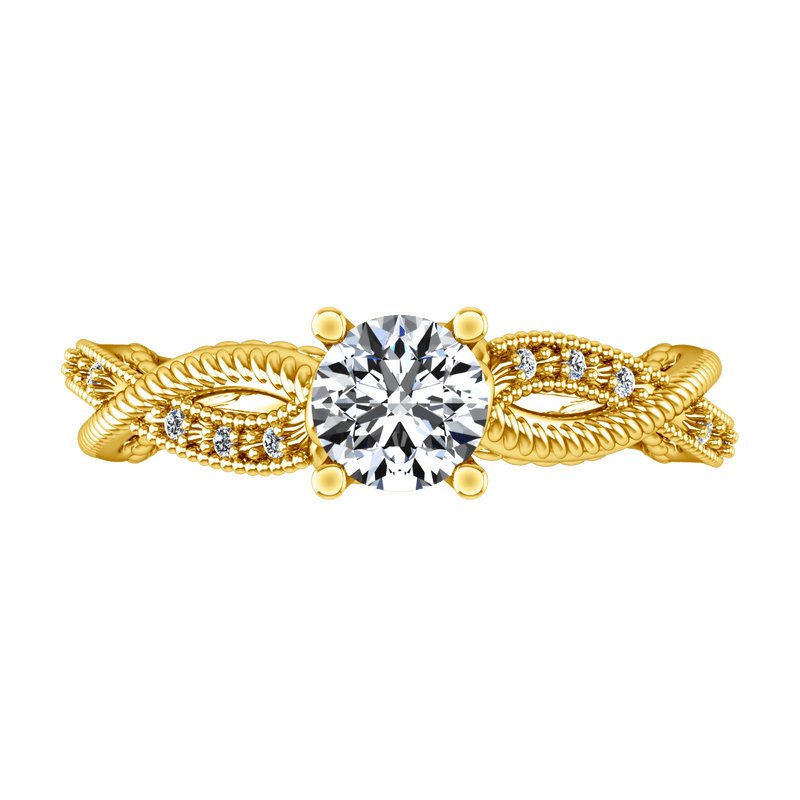 Pave Diamond EngagementRing Maeve 14K Yellow Gold