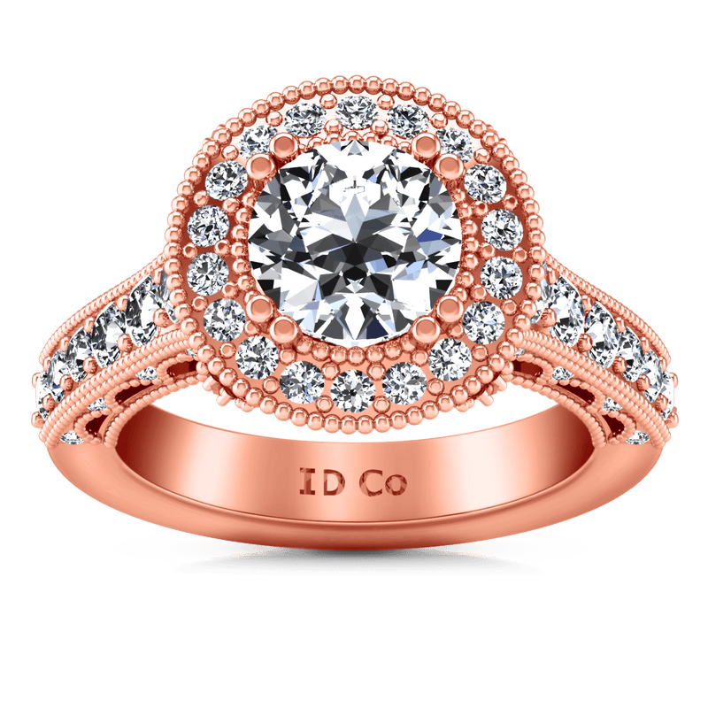Halo Diamond Engagement Ring Angeline 14K Rose Gold