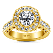 Halo Diamond Engagement Ring Angeline 14K Yellow Gold