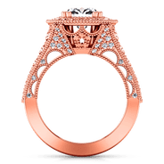 Halo Diamond Engagement Ring Angeline 14K Rose Gold