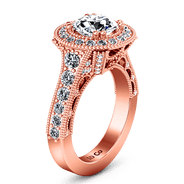 Halo Diamond Engagement Ring Angeline 14K Rose Gold