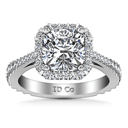 Halo Cushion Cut Diamond Engagement Ring Adalyn 14K White Gold