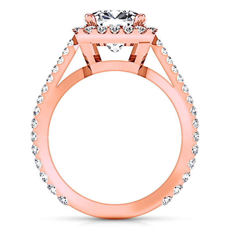 Halo Diamond Cushion Cut Engagement Ring Adalyn 14K Rose Gold