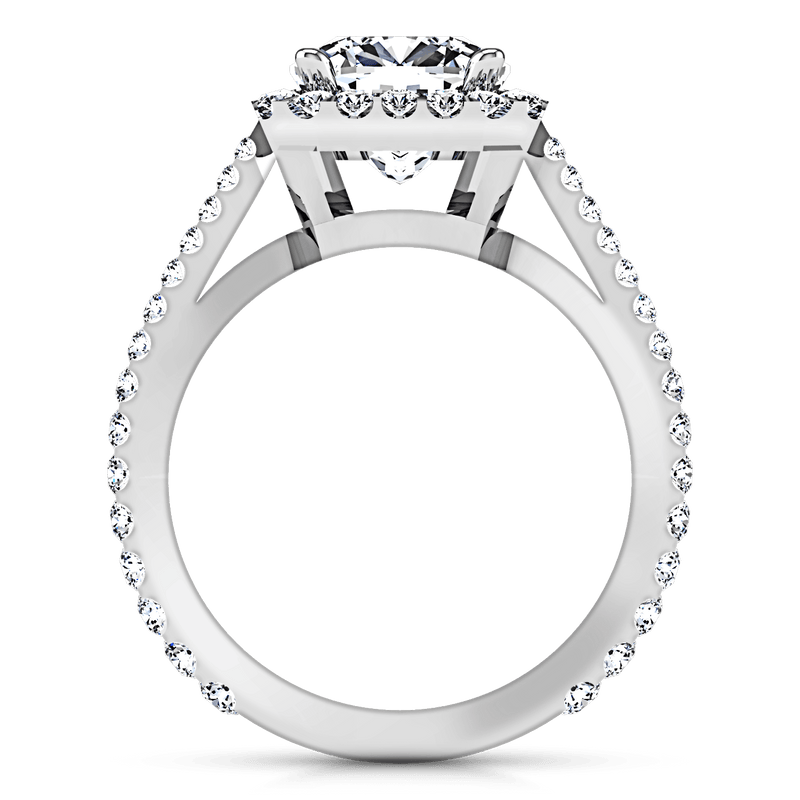 Halo Cushion Cut Diamond Engagement Ring Adalyn 14K White Gold