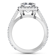 Halo Cushion Cut Diamond Engagement Ring Adalyn 14K White Gold