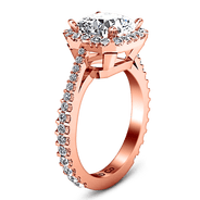 Halo Diamond Cushion Cut Engagement Ring Adalyn 14K Rose Gold