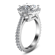 Halo Cushion Cut Diamond Engagement Ring Adalyn 14K White Gold