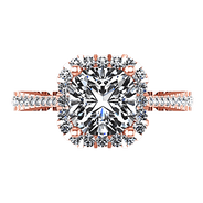 Halo Diamond Cushion Cut Engagement Ring Adalyn 14K Rose Gold