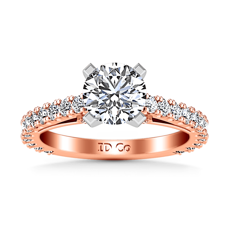 Pave Diamond Engagement Ring Eden 14K Rose Gold