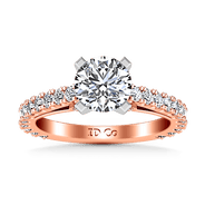 Pave Diamond Engagement Ring Eden 14K Rose Gold