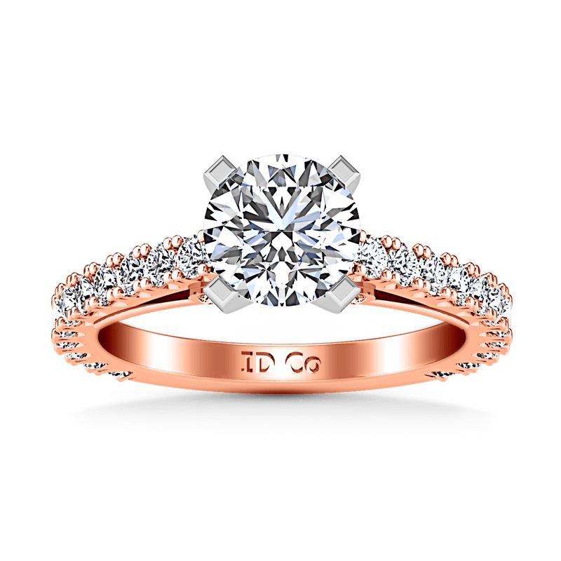 Pave Diamond Engagement Ring Eden 14K Rose Gold