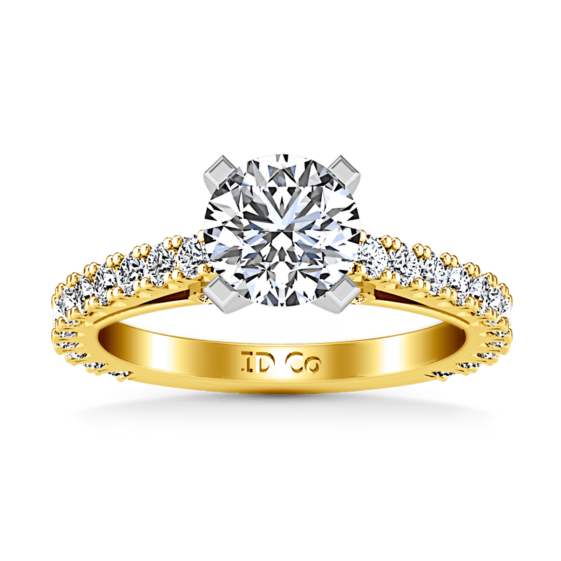 Pave Diamond EngagementRing Eden 14K Yellow Gold