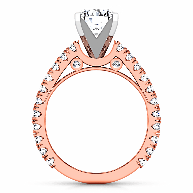 Pave Diamond Engagement Ring Eden 14K Rose Gold