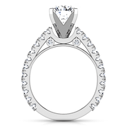 Round Diamond Pave Engagement Ring Eden 14K White Gold