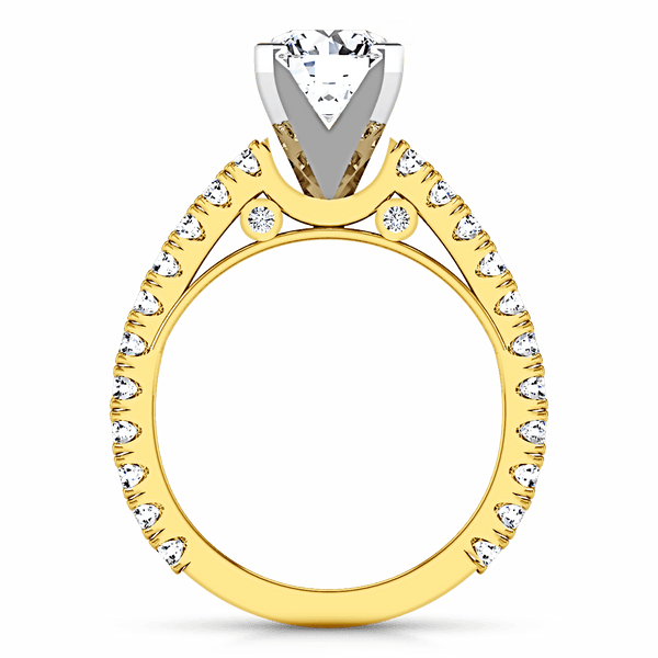 Pave Diamond EngagementRing Eden 14K Yellow Gold