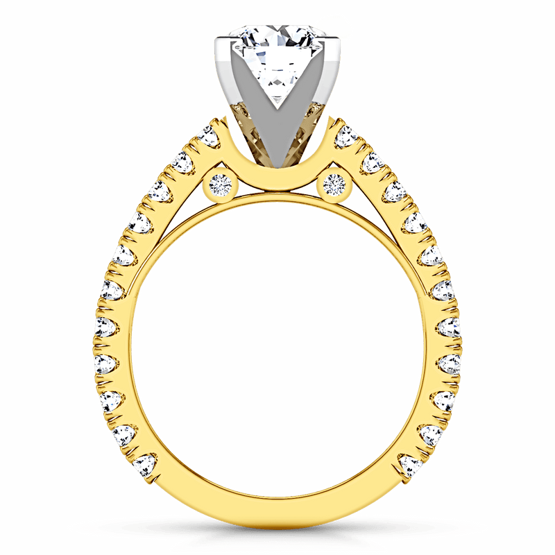 Pave Diamond EngagementRing Eden 14K Yellow Gold